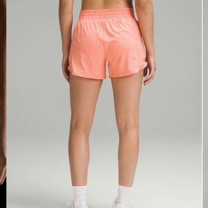 Lululemon Hotty Hot High-Rise Lined Short 4" Sunny Coral